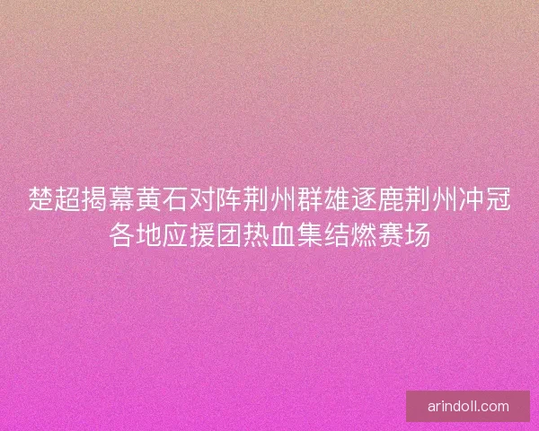 楚超揭幕黄石对阵荆州群雄逐鹿荆州冲冠各地应援团热血集结燃赛场