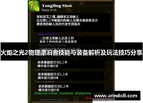 火炬之光2物理漂泊者技能与装备解析及玩法技巧分享