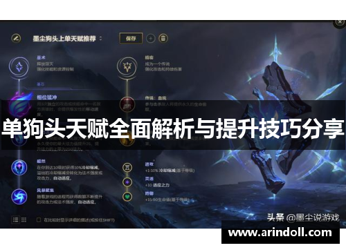 单狗头天赋全面解析与提升技巧分享